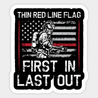 thin red line firefighter Sticker